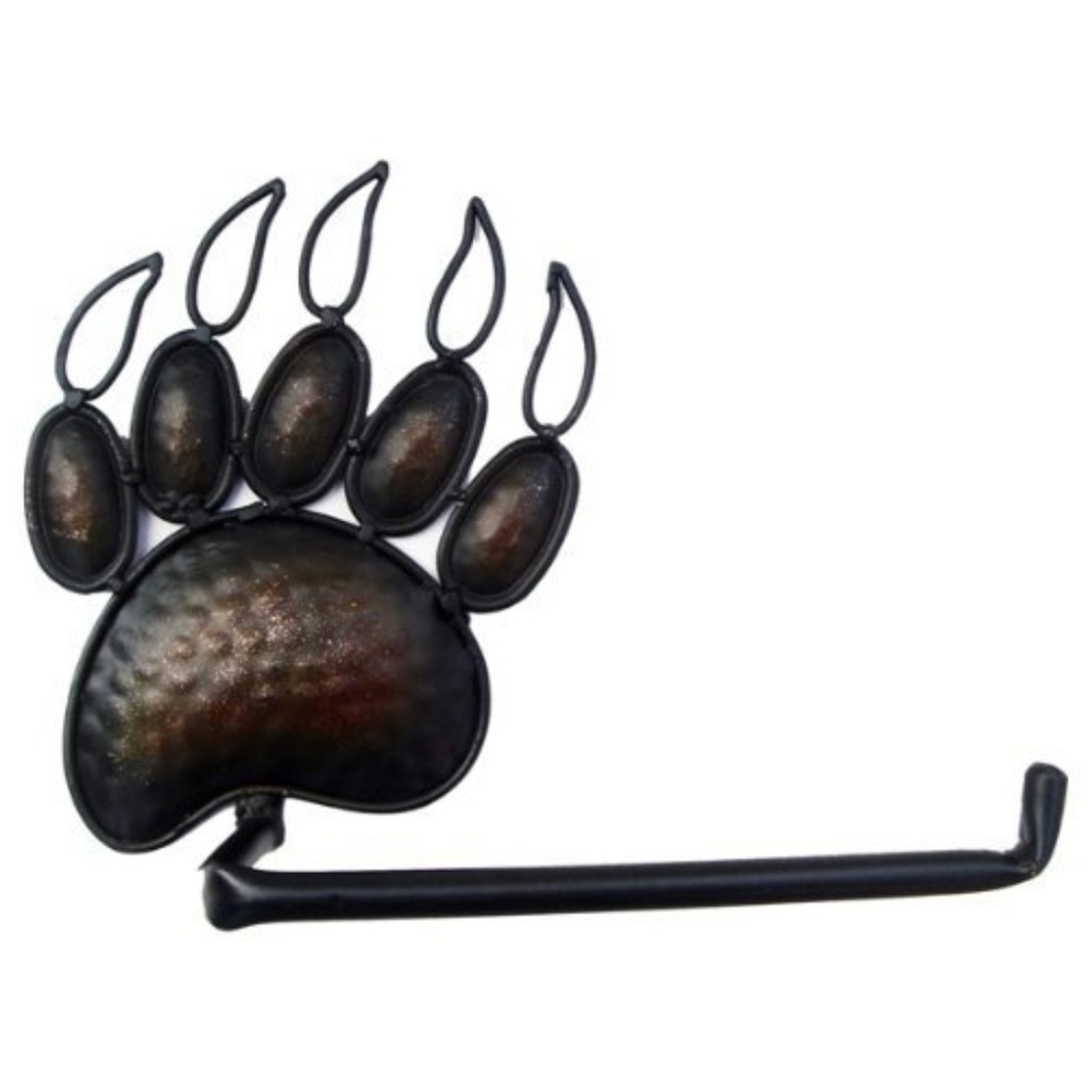 Black Bear Toilet Paper Holder Hand Hammered